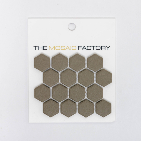 ÉCHANTILLON The Mosaic Factory London carreau mosaïque 2.3x2.6x0.5cm pour sol pour intérieur et extérieur Hexagone Céramique Gris Foncé SW862069