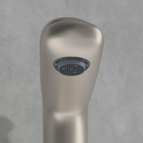Villeroy & Boch Antao 1 greeps wastafelkraan - 140mm - met push open afvoergarnituur - Brushed Nickel (rvs) SW974161