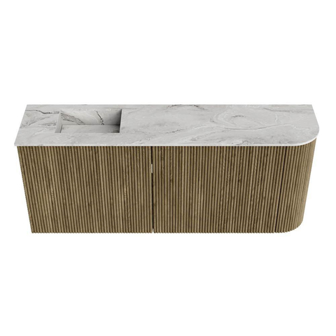 Mondiaz JOYA-DLUX 101.6cm toiletmeubel - ronding rechts kleur Dusk - Wastafel FAYE positie Links 1 kraangat kleur Glace. SW1423188