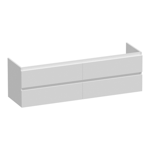 BRAUER Joy meuble sous-lavabo 160 4 tiroirs softclose - sans poignées - 2 découpes pour siphon - blanc mat SW1201106
