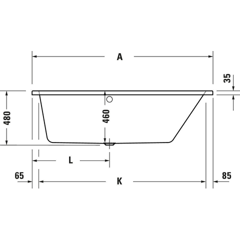 Duravit No.1 Bad offset - 160x85cm hoek rechts - wit glanzend SW723796