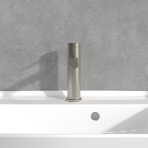 Villeroy & Boch Loop & Friends 1 greeps wastafelkraan - zonder waste - Brushed Nickel black (rvs) SW974143