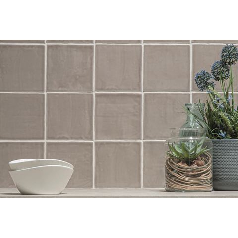 ÉCHANTILLON Terravito Viondo carreau mural - 13x13cm - 10mm - Carré - Gris Brillant SW735960