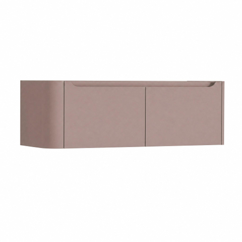 H&R Badmeubelen Juice Wastafelonderkast - 120x45x40cm - linkerhoek afgerond - 2 lades - geïntegreerde greep - strawberry SW1260042
