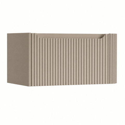 H&R Badmeubelen Juice Wastafelonderkast - 80x45x40cm - rechterhoek afgerond - 3D-front - 1 lade - geïntegreerde greep - olive SW1259572