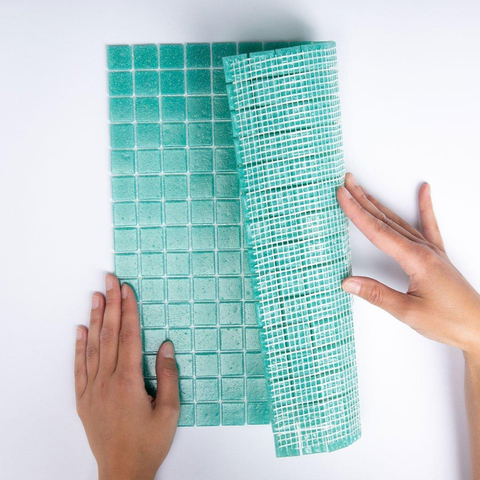 The Mosaic Factory Amsterdam mozaïektegel - 32.2x32.2cm - wand en vloertegel - Vierkant - Glas Jade Green Mat SW62106
