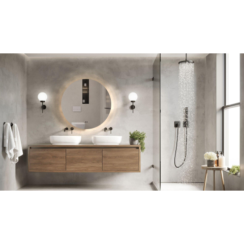 Saniclass Circle Badkamerspiegel - rond - diameter 80cm - indirecte LED verlichting - spiegelverwarming - infrarood schakelaar SHOWROOMMODEL SHOW26725