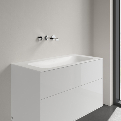 Villeroy & Boch finion meubelwastafel - 100x50 - zonder kraangat - zonder overloop stonewhite CeramicPlus - Stone White (mat wit) SW209389