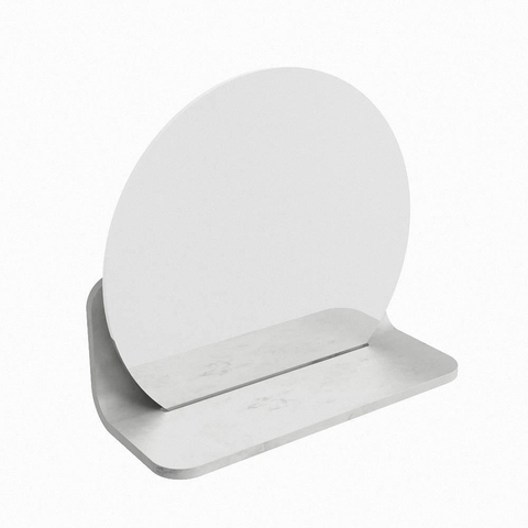Mondiaz SPOT miroir – Ø 30 cm – avec tablette – Opalo (marbre blanc) SW1235650
