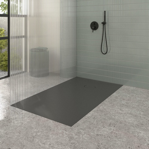 Villeroy & Boch Ecora douchebak - 150x90x3.5cm - afvoer korte zijde - anthracite (antraciet) SW1558924
