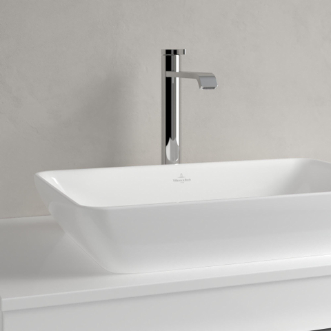 Villeroy & Boch venticello semi - inbouw opzetwastafel - zonder kraangat - 55x36cm - met overloop - White Alpine (glans wit) 1025158