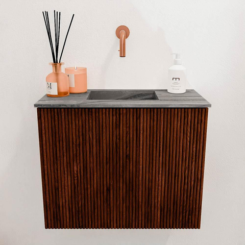 Mondiaz JOYA-DLUX 50cm toiletmeubel - kleur Ruby - Wastafel FAYE positie Midden Zonder kraangat kleur Sombra. SW1425657