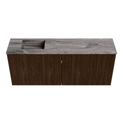 Mondiaz JOYA-DLUX 100cm meuble de toilette - couleur Walnut - Vasque FAYE position Gauche Sans trou de robinet couleur Sombra. SW1424739