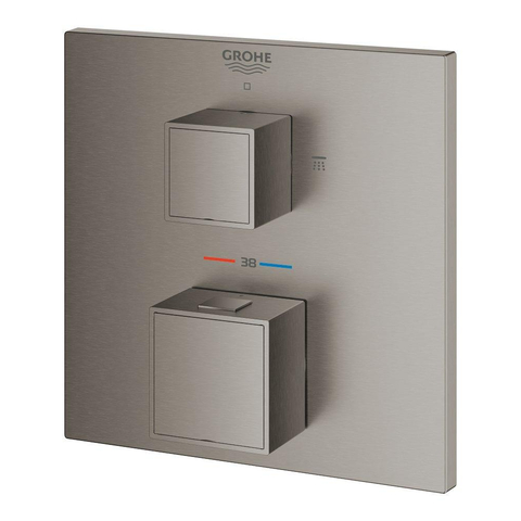 Grohe Grohtherm Cube Mengkraan inbouw - 2 knoppen - mengkraan - brushed hard graphite (antraciet) SW438900