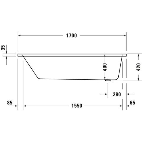 Duravit No.1 Inbouwbad - 170x75cm acryl - glans wit SW723745