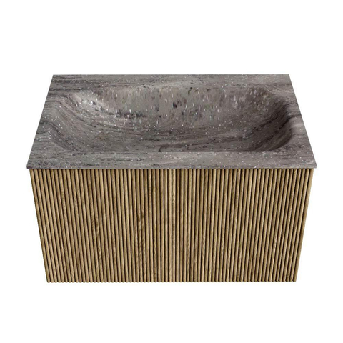 MONDIAZ KURVE-DLUX Meuble de salle de bains 70cm couleur Dusk avec 1 tiroir et 0 porte. Lavabo BIG SMALL Central 1 trou de robinet Oza. SW1432965