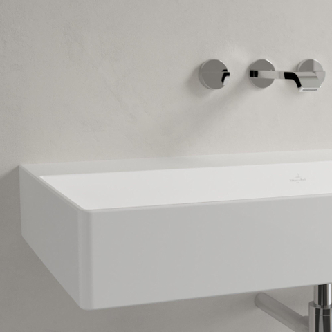 Villeroy & Boch Memento 2.0 lavabo - dessous rectifié 100x47cm - sans trop-plein sans trou de robinet blanc SW358454