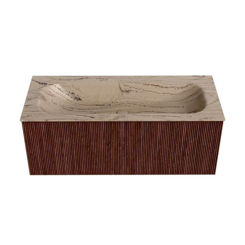 MONDIAZ KURVE-DLUX Meuble de salle de bains 110cm couleur Ruby avec 1 tiroir et 0 portes. Lavabo BIG MEDIUM Centre sans trou de robinet Arena. SW1431504