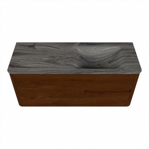 Mondiaz CIRO-DLUX Ensemble de meubles de salle de bains - 120x45x50cm - Vasque solid surface Sombra - 1 lavabo à droite - 1 trou de robinet - 2 tiroirs - Ruby SW1531940
