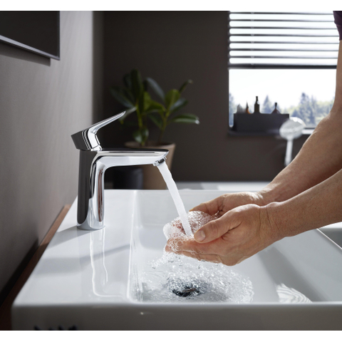 Hansgrohe Talis e 1 greeps wastafelkraan - 110 PopUp - trekwaste - hoogglans chroom SW28983