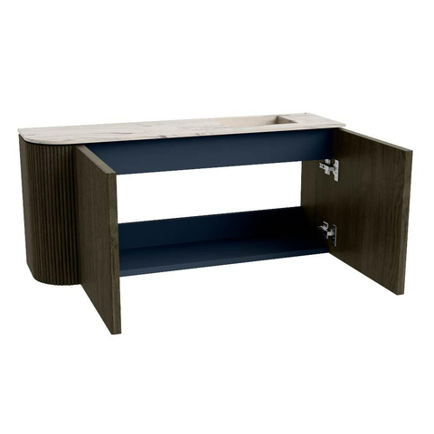 Mondiaz JOYA-DLUX 91.6cm toiletmeubel - ronding links kleur Shadow - Wastafel FAYE positie Rechts 1 kraangat kleur Nata. SW1424989