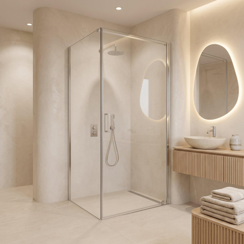 Fortifura Galeria Douchecabine - 100x160x200cm - profiel veiligheidsglas - antikalk - chroom SW1443609
