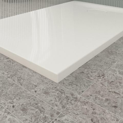 Villeroy & Boch Ecora douchebak - 120x80x3.5cm - afvoer korte zijde - white alpine (wit) SW1558898