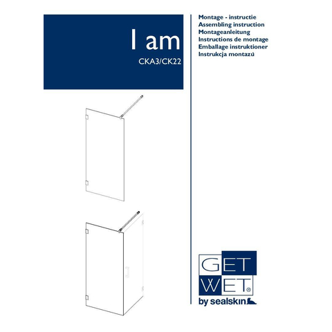 Sealskin I AM paroi de douche - 90x200cm - verre transparent - 8mm - noir mat SW377784