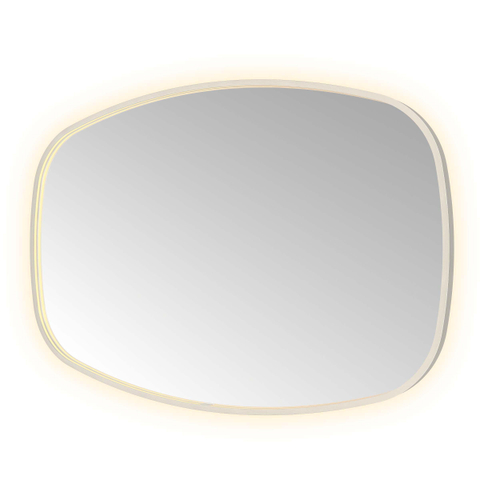 Hotbath &MORE Spiegel in aluminium frame / contour - 80x120cm - inclusief direct & indirect LED - spiegelverwarming - color changing - dimbaar - dottless - met afstandsbediening - geborsteld RVS 316 SW1246870