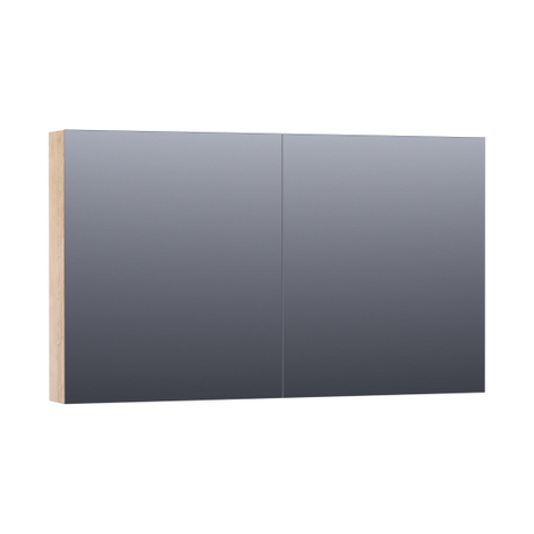 Saniclass Dual Spiegelkast - 120x70x15cm - 2 links- rechtsdraaiende spiegeldeur - MFC - legno calore SW242137