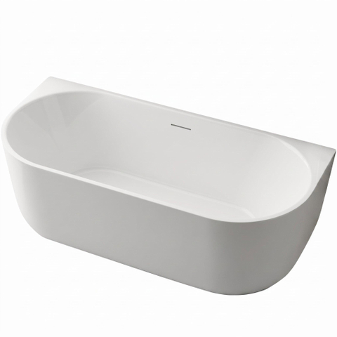 ZEZA Pure baignoire semi-îlot - 170x80x58cm - acrylique - blanc brillant SW962851