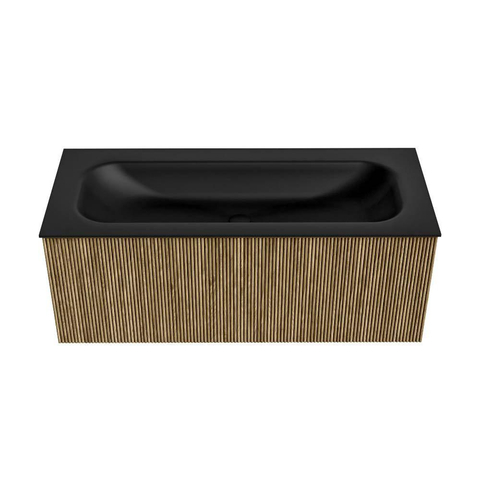 Mondiaz KURVE Ensemble meuble de salle de bains - 110x46x40cm - 1 tiroir - vasque solid surface - centrale - sans trou de robinet - Dusk SW1416109