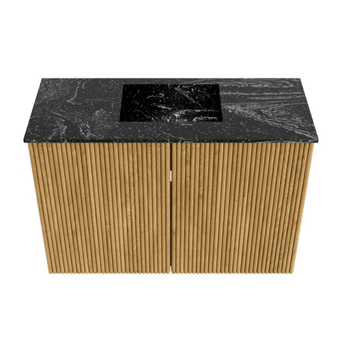 Mondiaz JOYA-DLUX 60cm meuble de toilette - couleur Chêne - Vasque FAYE position Milieu Sans trou de robinet couleur Lava SW1422055