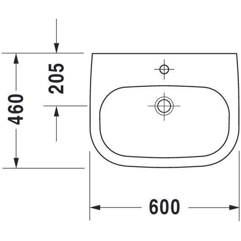 Duravit D-Code Med wastafel 60x46cm zonder kraangat zonder overloop wit OUTLETSTORE STORE40763