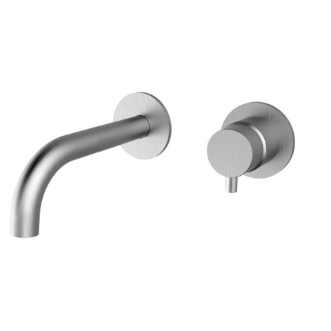 Plieger Napoli robinet mural encastré 1 levier avec bec 18,3 cm incl. partie encastrée inox SW420763
