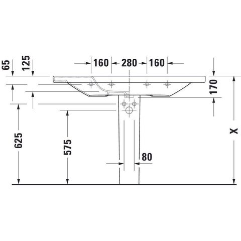 Duravit Durastyle Meubelwastafel - met overloop - met 1 kraangat - 120x48cm - met wondergliss - wit SW54154