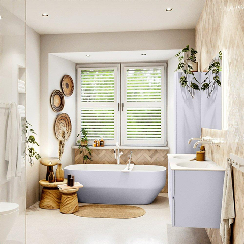 Mondiaz VICA Ensemble meuble de salle de bains - 130cm - cale - 2 tiroirs - Lavabo MOON - double sans trou de robinet - couleur talc - version XL 60cm de haut SW1189242