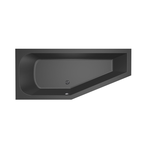 Xenz Lagoon Baignoire d''angle - 160x75x48 - bonde au milieu - gauche - compact - acrylique - ebony SW102957