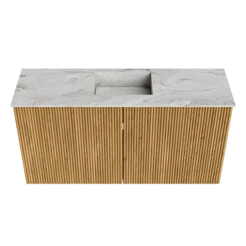 Mondiaz JOYA-DLUX Meuble de salle de bains 80cm - couleur Chêne - Vasque FAYE position Milieu 1 trou de robinet couleur Glace SW1421981