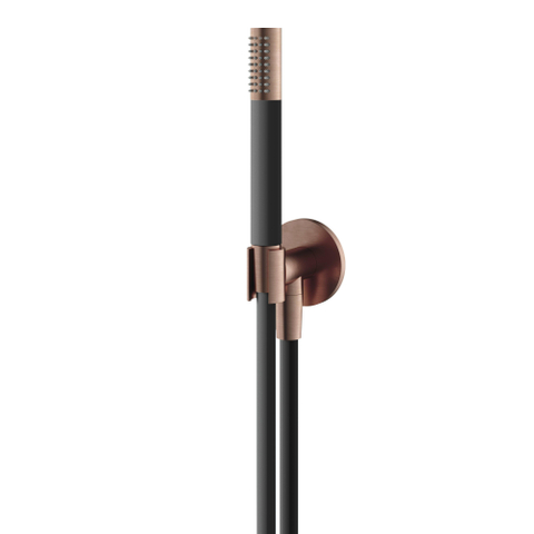 Hotbath Archie Handdouche - Wandsteun - uitlaat - doucheslang 1.5m - voor inbouwkranen - PVD - geborsteld koper SW798990
