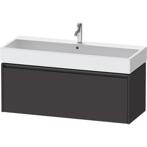 Duravit Ketho.2 Wastafelonderbouwkast - met 1 lade - voor enkele wastafel - 118.4x46x44cm - met greep antraciet - grafiet supermat SW772971