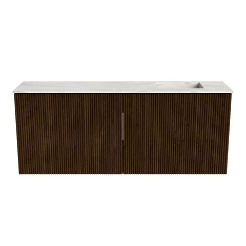 Mondiaz JOYA-DLUX 100cm toiletmeubel - kleur Walnut - Wastafel FAYE positie Rechts 1 kraangat kleur Ostra. SW1422610