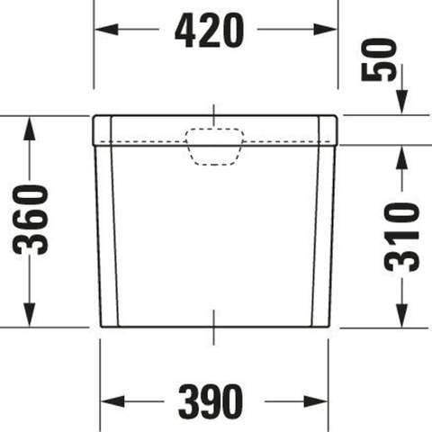 Duravit Serie 1930 Reservoir - 42x36x17cm - dualflush - inclusief Binnenwerk - wit 0293334