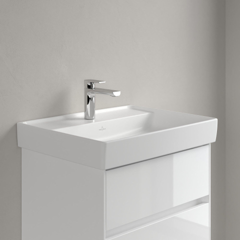 Villeroy & Boch Collaro wastafel - 60x47cm - zonder overloop - 1 kraangat CeramicPlus - Stone White (mat wit) SW358312