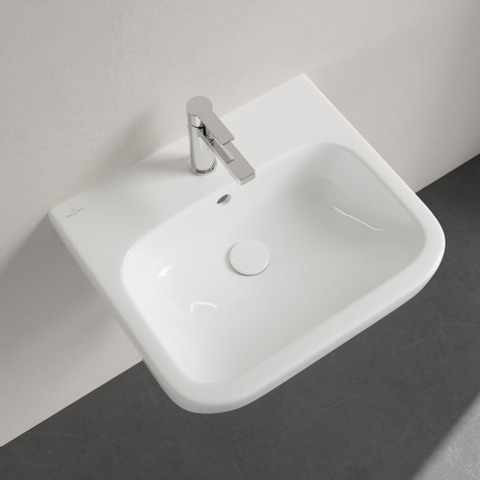 Villeroy & Boch Architectura wastafel - 55x47cm - met kraangat - met overloop cermic+ - White Alpine (glans wit) 1025259