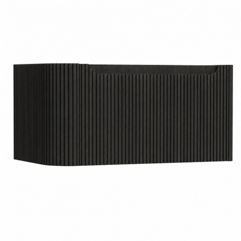 H&R Badmeubelen Juice Wastafelonderkast - 80x45x40cm - linkerhoek afgerond - 3D-front - 1 lade - geïntegreerde greep - basalt SW1259671