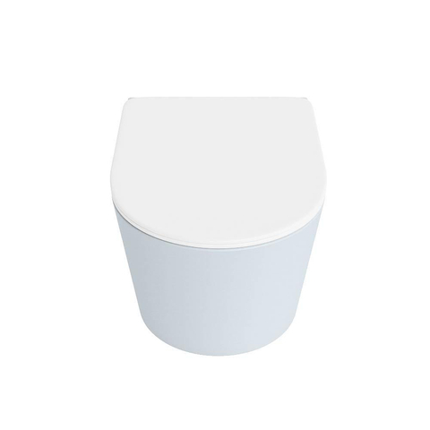 Mondiaz LAVIE hangtoilet – spoelrandloos – 36 x 53 cm – met softclose zitting – Clay (lichtblauw/grijs), zitting Talc (wit) SW1208754
