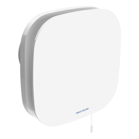 Vent-Axia Supra Design 100 HT badkamerventilator met vochtsensor en timer 90 m3/h Wit OUTLETSTORE STORE41937