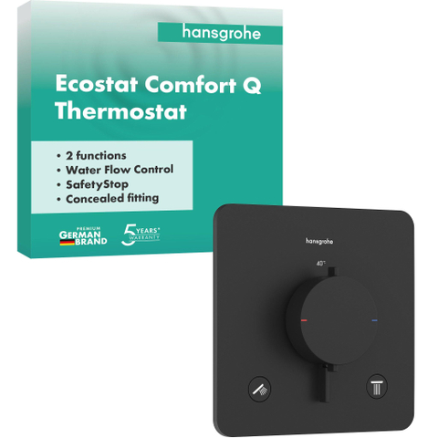 Hansgrohe Ecostat comfort q Inbouw - thermostaat - 2 functies - mat zwart SW1388380