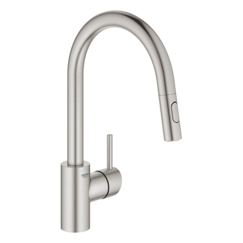 Grohe Concetto Keukenkraan - uittrekbare uitloop - 2 straalsoorten - Brushed Supersteel (RVS) SW225323